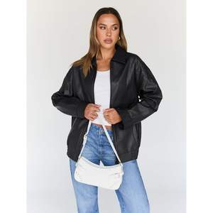 À la mode 2025 reine femmes grande taille Moto Biker manteau surdimensionné Faux cuir veste Bomber Style pour l'automne tenues vêtements de mode - Product Image 5