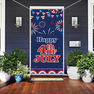 Bannière <span class=keywords><strong>de</strong></span> porte Joyeux 4 juillet, motif patriotique feux d'artifice et drapeau, couverture <span class=keywords><strong>de</strong></span> porte, toile <span class=keywords><strong>de</strong></span> fond pour <span class=keywords><strong>la</strong></span> fête <span class=keywords><strong>de</strong></span> l'Indépendance, décoration murale pour fête à domicile - Product Image 1