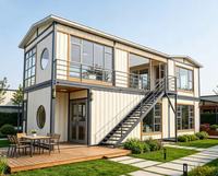 Villa de loisirs modulaire préfabriquée, appartement à deux étages, hôtel, glamping, maison d'hôtes, bureau, café, boutique, respirant, norme européenne
