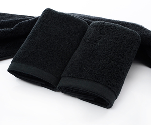 <span class=keywords><strong>Set</strong></span> di <span class=keywords><strong>Asciugamani</strong></span> in Cotone Nero per Hotel 5 Stelle/ Palestra/ Salone di Bellezza/ Parrucchiere - Product Image 5
