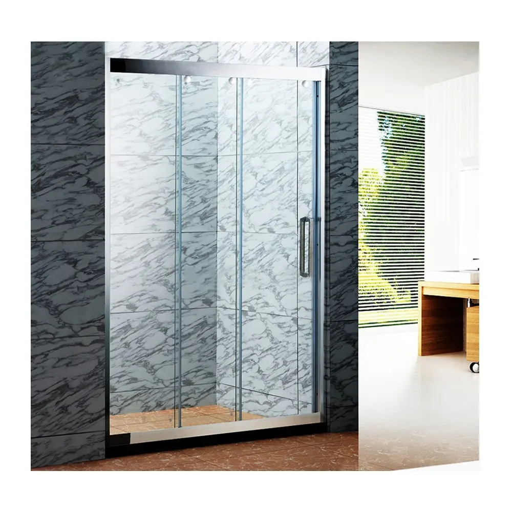 Maxi marco de acero inoxidable baño puerta corredera de cristal con ducha puerta rueda baño puerta corredera de cristal