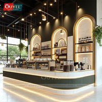 Conception personnalisable de comptoir de bar en bois pour café dans un centre commercial aéroportuaire