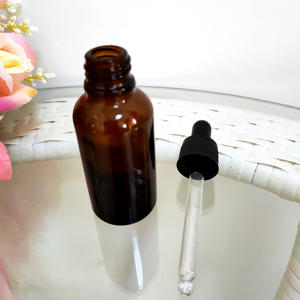 Flacon compte-gouttes en verre ambré bleu de haute qualité 30 ml (1 oz) pour sérum de soin de la peau, nettoyant visage, gouttes pour les yeux, crème pour le visage, huile pour perruque et <span class=keywords><strong>barbe</strong></span> - Product Image 5