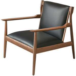 Silla americana de cuero de nogal para sala de estar, sillón individual de diseñador japonés, de alta gama, para ocio - Product Image 6