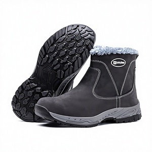 Scarpe da Lavoro Invernali da Uomo con Cerniera, Foderato in Pile, Antiurto, Antiperforazione, Suola in Gomma, per Saldatura Elettrica - Product Image 1
