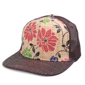 Floral Print <b>Straw</b> <b>Hat</b> Adjustable Unisex Mesh Back Casual Cap Summer Beach Sun Protection <b>Hat</b> - Product Image 3
