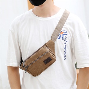 Sac de ceinture vintage en <span class=keywords><strong>toile</strong></span> de grande capacité pour hommes femmes sac de poitrine à bandoulière à fermeture éclair pour les affaires sports de plein air voyage vente en gros - Product Image 5