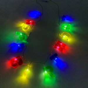 2026 Mardi Gras LED bonne année colliers anniversaire lettre collier lumineux accessoire de fête - Product Image 3