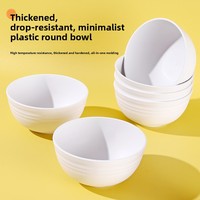 Ensemble de bols, assiettes et tasses en mélamine durable blanc et gris avec motif rayé peint à la main, design moderne minimaliste, forme circulaire, ensemble cadeau