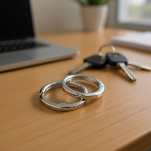 Portachiavi ILAN 35 mm in acciaio inossidabile argentato per chiavi e accessori - Product Image 2