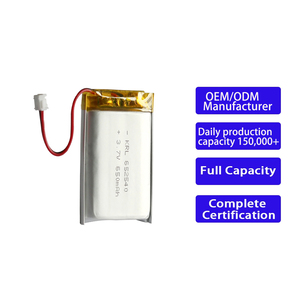 Литий-ионный полимерный аккумулятор OEM ODM 652540 650 мАч, плоский, 3.7В, для камер видеонаблюдения, устройств безопасности и радионяней - Product Image 1