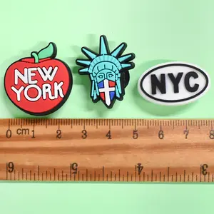 Moda New York ayakkabı Charms I Love New York şehir ayakkabı Charms mevcut promosyon takunya dekorasyon Charm Pvc ayakkabı aksesuarları