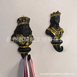 ตะขอแขวนผนังรูปหมากรุก คิง ควีน ทำจากเรซิ่น ของตกแต่งแปลกใหม่สำหรับบ้าน ห้องนอน ห้องนั่งเล่น สำนักงาน - Product Image 3