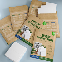 Tablettes de lessive sans plastique, bandes de lavage pratiques pour les voyages, nettoyage en profondeur puissant