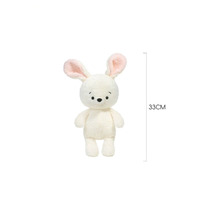 Peluche Lapin Blanc Mignon en Gros 33cm Doux et Bouclé Certifié EN71 CE pour Cadeau Enfant