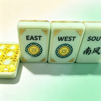 Set Mahjong Amerika Tema Penyanyi Bunga Sakura Hijau Baru, Hiburan Pesta Mudah Dibawa untuk Hadiah