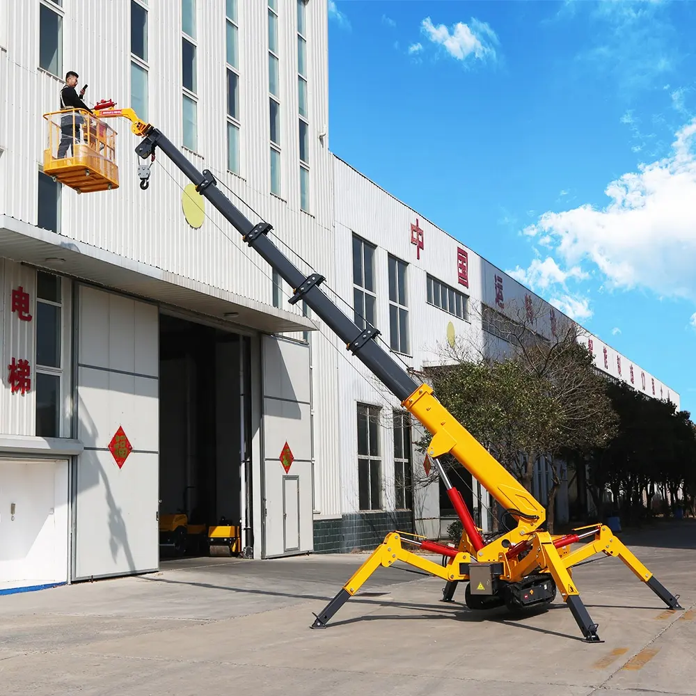 Mini Spider Crane Crawler With Foldable Lifting Construction Telescopic Outrigger Small Cranes for Narrow Space