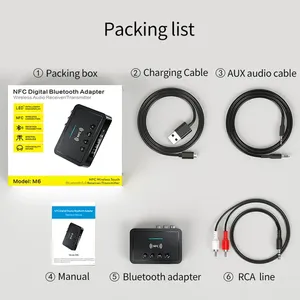Adaptateur audio compatible 5.0 avec NFC, 3,5 mm Aux RCA <span class=keywords><strong>SPDIF</strong></span>, récepteur/émetteur FM sans fil, TF/clé USB, télécommande - Product Image 6