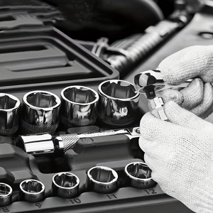 1/2 \ "1/4 \" 3/8 \ "Bộ cờ lê bánh cóc 108 cái CR-V ổ cắm bằng thép carbon hộp cứng để bảo dưỡng ô tô gia đình OEM - Product Image 4