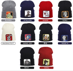 2019 <span class=keywords><strong>de</strong></span> punto sombreros sombrero estilos con animal invierno cálido bordado etiqueta Gallo <span class=keywords><strong>Lobo</strong></span> tiburón - Product Image 3