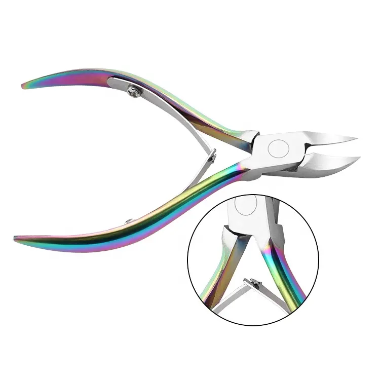 Stainless Steel Dead Skin Remover Professional Rainbow Cuticle Nail Art Nippers Clippers Man Nail Clipper Toe
