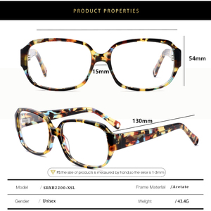 Sunray Wholesale Fashion <b>Frame</b> Acetate Handmade Lightweight Durable Rectangle Round Unisex Demo Lens Optical Eyeglasses <b>Frames</b> - Product Image 4