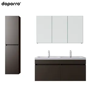 Design personalizzabile a buon mercato vanità <span class=keywords><strong>bagno</strong></span> appeso a parete mobili da <span class=keywords><strong>bagno</strong></span> armadi a specchio moderno stoccaggio Hotel finitura melaminica - Product Image 2