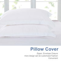 100% Sarung Bantal Percale Katun Mesir 300 Mewah Hitungan Benang 2 Potong Penutup Amplop Sejuk