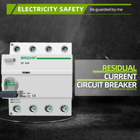 Disjoncteur différentiel industriel sur mesure SROCHN RCCB 4P 63A 30mA CE pour capacité de coupure de 10kA
