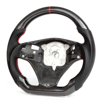 Volant de direction de voiture pour BMW E90 E92 E93 E82 E87 Série 3 320 325 330 M3 M2 X1 en fibre de carbone véritable avec trous pour palettes de changement de vitesse