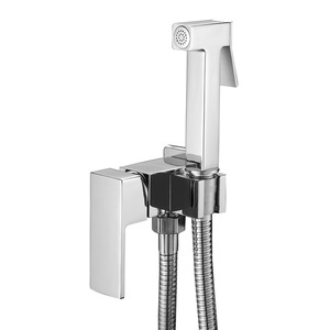 <strong>Modern</strong> Wall-Mounted Solid Brass <strong>Bidet</strong> Faucet Set Low Price Bathroom <strong>Spray</strong> for Toilet Cleaning - Product Image 6