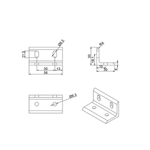 Trung Quốc Nhà sản xuất 6016 <span class=keywords><strong>4</strong></span> <span class=keywords><strong>l</strong></span>ỗ rãnh bên trong khung góc 30 mét <span class=keywords><strong>L</strong></span> hình dạng khung 30*30 mét cho nhôm hồ sơ 25 30 40 - Product Image 4