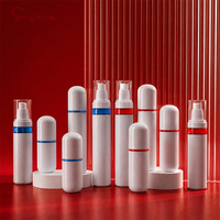 Flacon vide de 30 ml et 100 ml en gros pour brume et lotion, en plastique ABS PP blanc avec couvercle à vis et sérigraphie pour emballage cosmétique