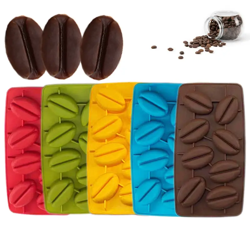 Koffiebonen Vormige Silicone Chocolade Schimmel Voor Jelly Pudding Ijsbakje Snoep Dessert Gebak Cookie Bakken Decorating Gereedschap