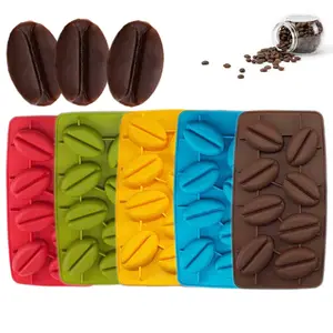 Coffee Beans Shaped Silicone Chocolate Mold for Jelly Pudding Ice Cube Tray Candy Dessert Pastry Cookie Baking Decorating Tools