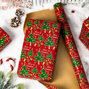 Red Christmas <b>Wrapping</b> <b>Paper</b> 17 In X 33 Ft Recyclable Gift Craft <b>Paper</b> For Holiday Party Winter - Product Image 2