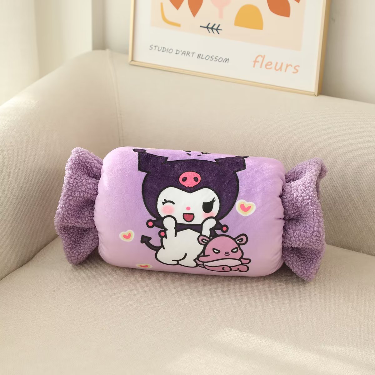 Oreiller chauffe-mains Kuromi