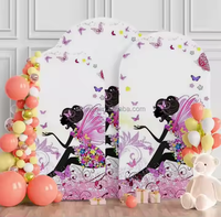 Ensemble de 3 couvertures d'arc de mariage papillon personnalisées, couvertures de support d'arc ajustées en spandex, couverture de fond d'arc personnalisée pour la décoration