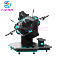 Funspace Factory, venta al por mayor, parque temático de entretenimiento, funciona con monedas, 2 asientos, simulador de avión Vr, máquina de juego de disparos