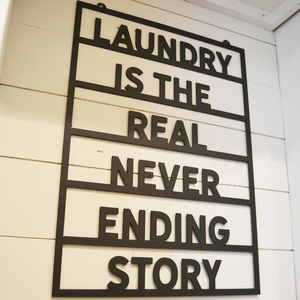 La <span class=keywords><strong>lavanderia</strong></span> è la vera storia senza fine cartello in metallo cartello per <span class=keywords><strong>lavanderia</strong></span> divertente Wall Art semplicemente ispirato Modern Metal Decor Wash Dry - Product Image 1