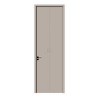 Porte intérieure en MDF polymère OEM en gros avec cadre, grain de bois, insonorisante, résistante à l'humidité pour hôtel, appartement, bureau