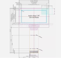 Module d'affichage PMOLED de 1,54 pouce, écran OLED 128x64 SSD1309, interface SPI I2C, affichage graphique pour dispositifs médicaux industriels