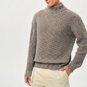 Suéter de <span class=keywords><strong>Punto</strong></span> para <span class=keywords><strong>Hombre</strong></span>, <span class=keywords><strong>Cuello</strong></span> <span class=keywords><strong>Alto</strong></span>, Color Sólido, Forro Térmico, Manga Larga, Estilo Casual - Product Image 5