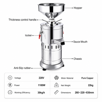 Machine commerciale électrique pour beurre de cacahuète, broyeur de noix 30 kg/h, machine à pâte de sésame en acier inoxydable, fabricant de tahini