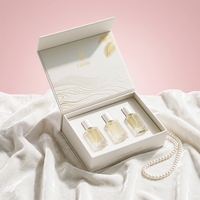 Boîtes en papier gaufrées doublées de satin réutilisables pour flacons de parfum, emballage artisanal