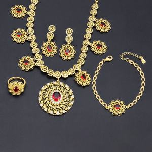 Jxx Juego de Joyería de Lujo de Dubái, Chapado en Oro de 24k con Circonitas, de Alta Calidad, Moderno, Recién Llegado, para Mujer, para Fiestas y Bodas, Venta al Por Mayor - Product Image 2