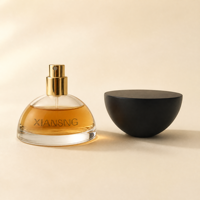 Vente flash - Flacon de parfum unique en forme de demi-cercle, flacon de parfum personnalisé, flacon de parfum en verre transparent avec couvercle en bois