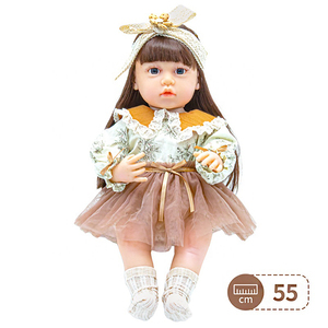 Poupée Reborn, poupée bébé, petite <span class=keywords><strong>fille</strong></span>, 22 pouces, poupée réaliste pour tout-petits, jouet - Product Image 1
