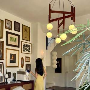 Lámpara de Techo de Madera Maciza Estilo Wabi-sabi Italiana Porada ASTRA, Luz Blanca Cálida para Restaurantes, Casas de Huéspedes y Bares - Product Image 4