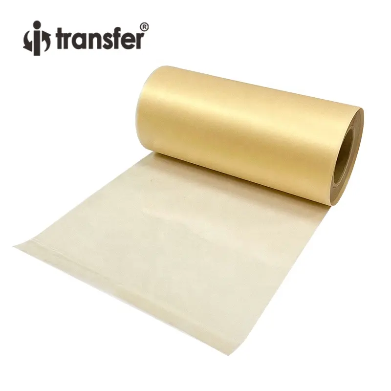 Glitter brillante Color oro 30cm x 100m DTF Film Roll Size stampante DTF per la stampa di magliette con pressa a caldo